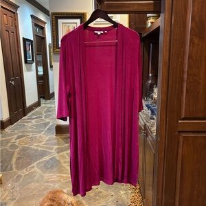 Chico's Travelers Deep Magenta Cardigan